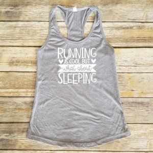 Running is Cool But What About Sleeping - ladies fitted tank top